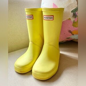 Hunter Kids Neon Yellow Rain Boots